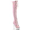 Pleaser - DELIGHT3029 Bottes cuissardes à plateforme - Rose/Blanc Product image